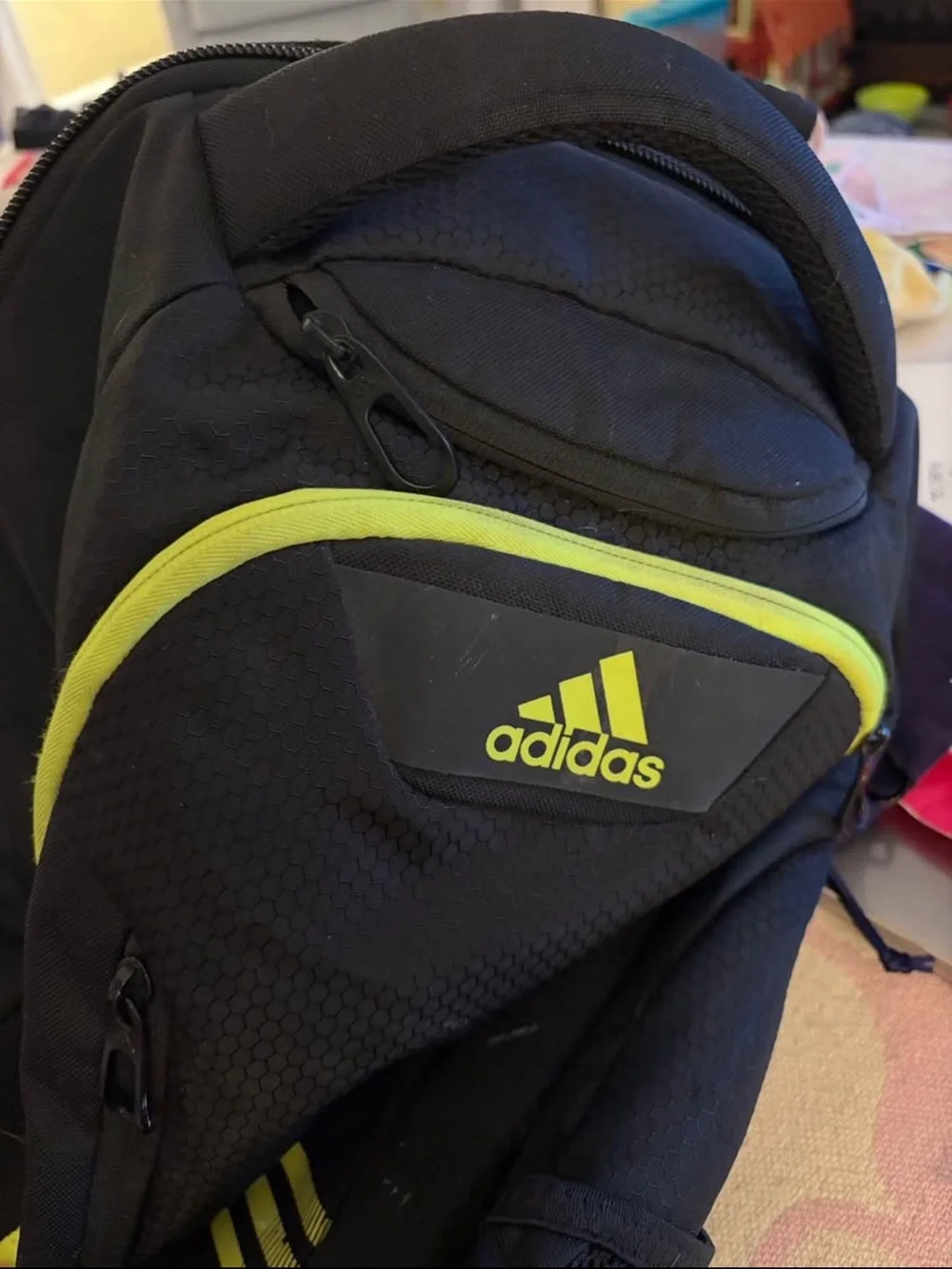 adidas Black and Green Sport Backpack
